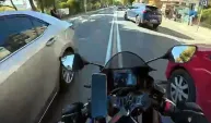 Çorlu'da korkutan kaza! Çarpışma anı kask kamerasında