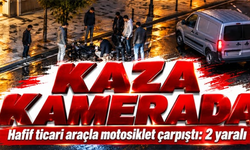 Arnavutköy'de hafif ticari araç ile motosiklet çarpıştı: 2 yaralı, kaza anı kamerada