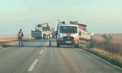 Babaeski'de tır şarampole girdi! Kurtarma çalışması başlatıldı