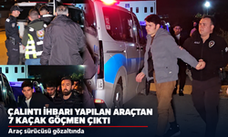 Edirne'de çalıntı ihbarı yapılan araçtan 7 kaçak göçmen çıktı