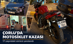 Otomobil ile çarpışan motosikletin sürücüsü yaralandı