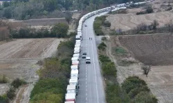 Hamzabeyli'de sınır çilesi! Tır kuyruğu 27 kilometreye ulaştı: 3 gündür bekliyorlar