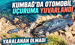 Kumbağ’da otomobil uçuruma yuvarlandı: Yaralanan olmadı
