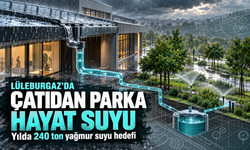 Lüleburgaz'da çatıdan parka hayat suyu