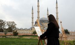 Balkanlardan 24 ressam Selimiye’yi tuvale taşıdı! Açık hava atölyesine dönüştü