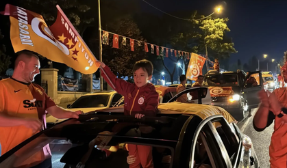 Edirne ve Tekirdağ'da Galatasaray taraftarları galibiyeti kutladı