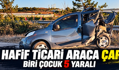 Kuzey Marmara Otoyolu'nda TIR hafif ticari araca çarptı: 1'i çocuk, 5 yaralı
