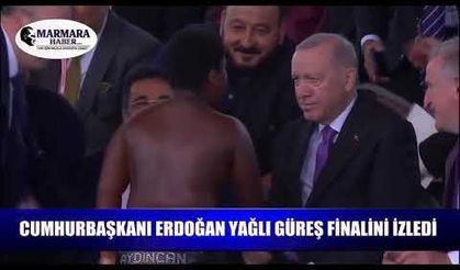 Cumhurbaşkanı Erdoğan Cumhurbaşkanlığı Kupası Yağlı Güreş Finalini Tribünden İzledi