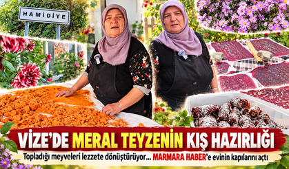 Vize'de Meral teyzenin kış hazırlığı! Topladığı meyveleri lezzete dönüştürüyor...MARMARA HABER'e evinin kapılarını açtı