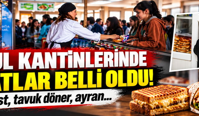 Okul kantinlerinde fiyatlar belli oldu! Tost, tavuk döner, ayran...