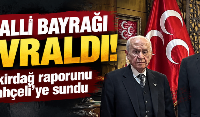 Üç hilalli bayrağı devraldı, Tekirdağ raporunu Bahçeli'ye sundu
