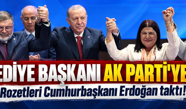 Rozetleri Cumhurbaşkanı Erdoğan taktı! 5 belediye başkanı AK Parti'ye geçti