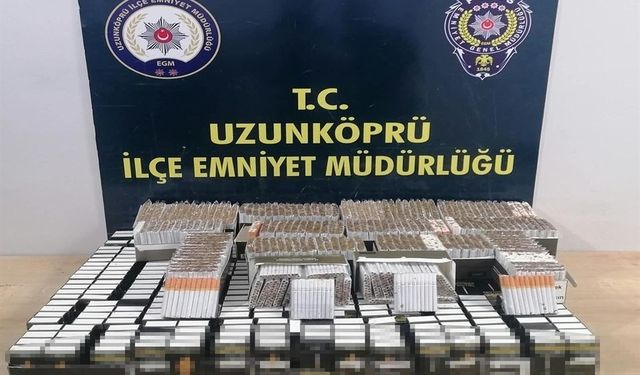 Edirne'de iş yerlerinde 12 bin 420 makaron ele geçirildi
