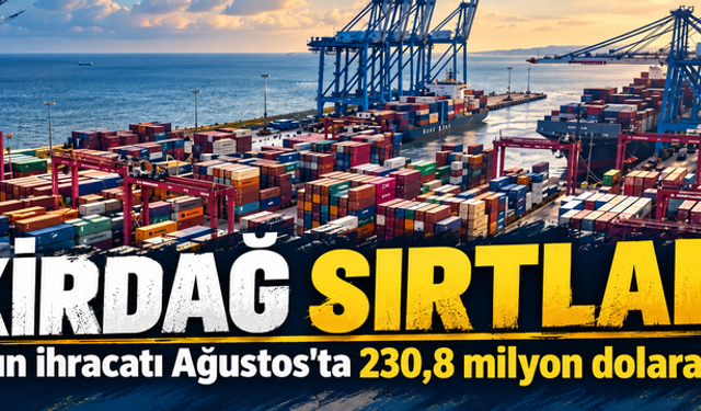 Trakya'nın ihracatı Ağustos'ta 230,8 milyon dolara ulaştı