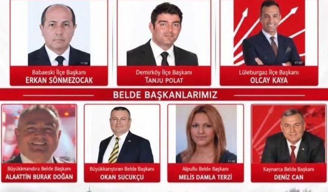 CHP Kırklareli’nde 7 yeni görevlendirme