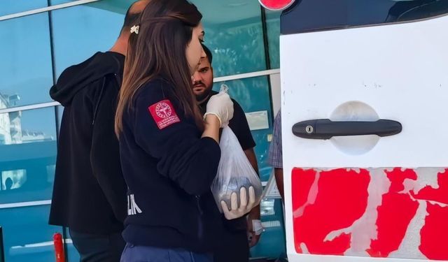 Kopan parmağı buz dolu poşetle hastaneye götürüldü