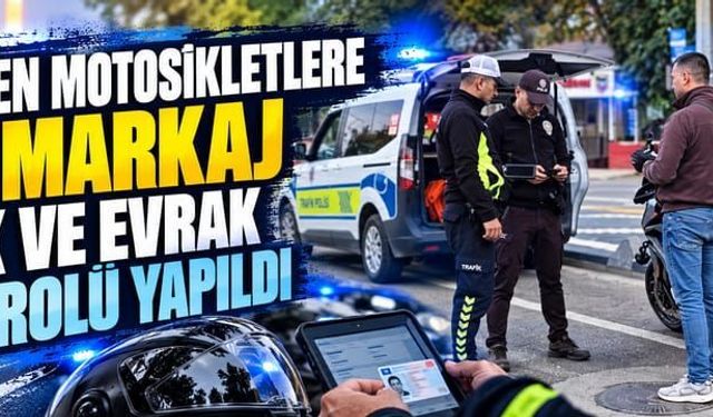 Polisten motosikletlere sıkı markaj: Kask ve evrak kontrolü yapıldı
