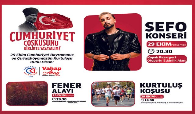 Çerkezköy Belediyesi 29 Ekim Cumhuriyet Bayramı tanıtım ilanı