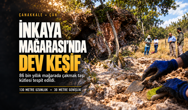 İnkaya Mağarası'nda 130 metre uzunluğa ve 30 metre genişliğe sahip çakmak taşı kütlesi tespit edildi