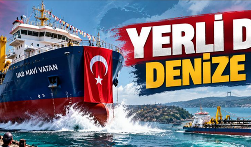 Yerli dev denize indi