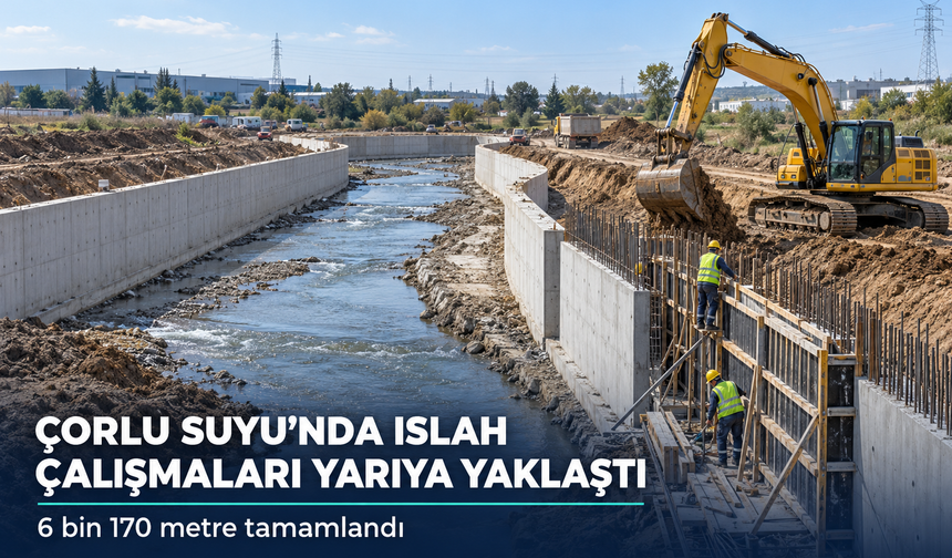 Çorlu Suyu Islah Projesi’nde çalışmalar yüzde 50’ye yaklaştı