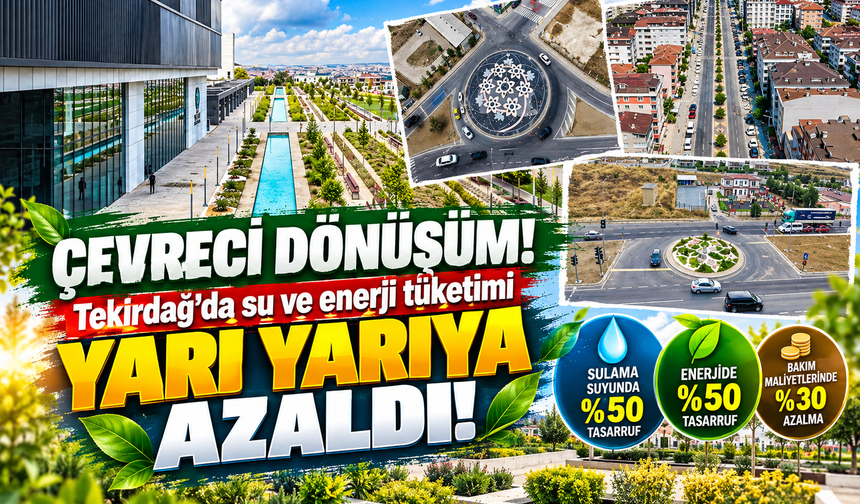Tekirdağ'da çevreci dönüşüm! Su ve enerji tüketimi yarı yarıya azaldı