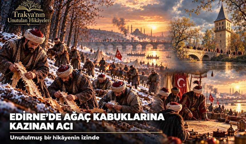 Edirne'de ağaç kabuklarına kazınan acı!