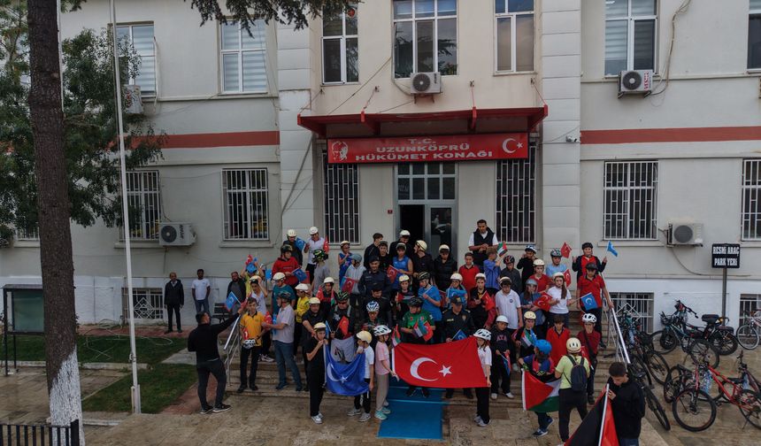 Uzunköprü'de Pedallar dayanışma için döndü