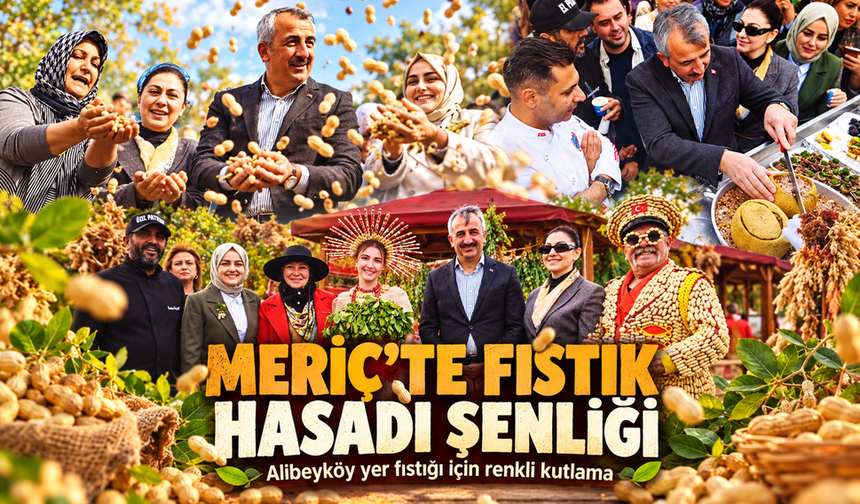 Edirne'de Meriç Alibeyköy Fıstık Hasadı Şenliği düzenlendi