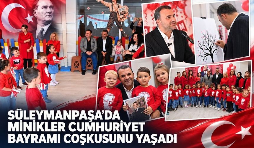 Süleymanpaşa’da minik yüreklerin Cumhuriyet coşkusu