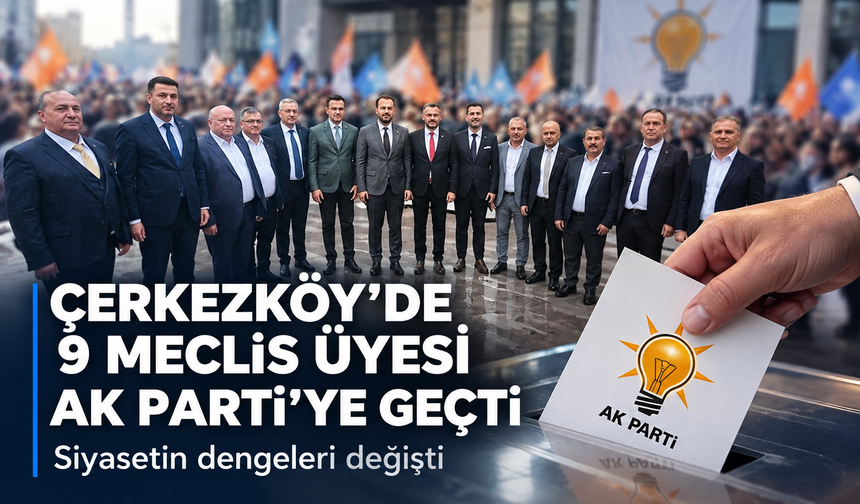 Çerkezköy'de 9 meclis üyesi AK Parti'ye geçti! Siyasetin dengeleri değişti