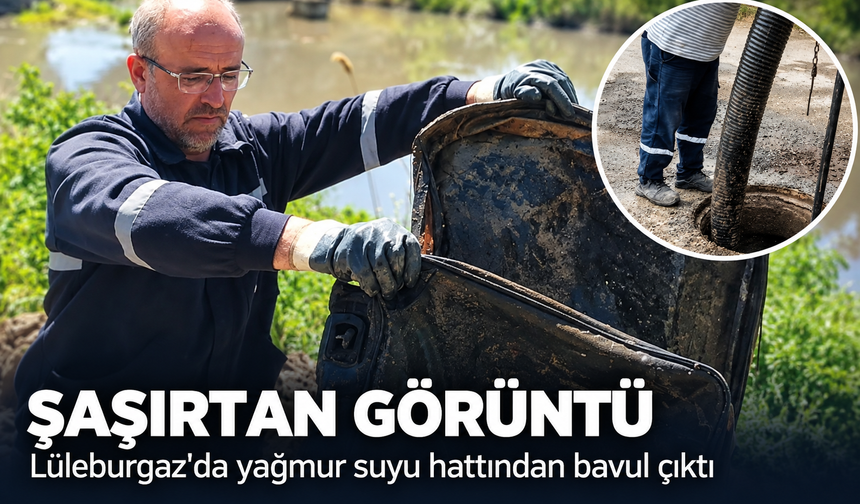 Şaşırtan görüntü! Lüleburgaz'da yağmur suyu hattından bavul çıktı