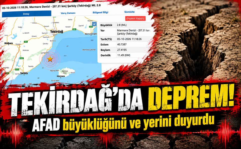 Tekirdağ'da deprem! AFAD büyüklüğünü ve yerini duyurdu