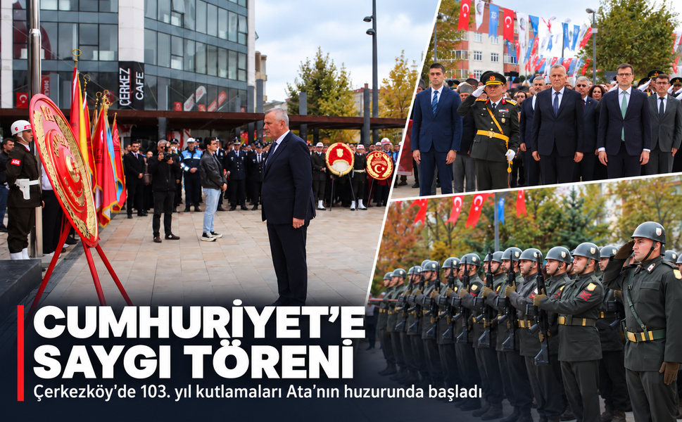 Cumhuriyet'e saygı töreni! Çerkezköy'de 103. yıl kutlamaları Ata’nın huzurunda başladı