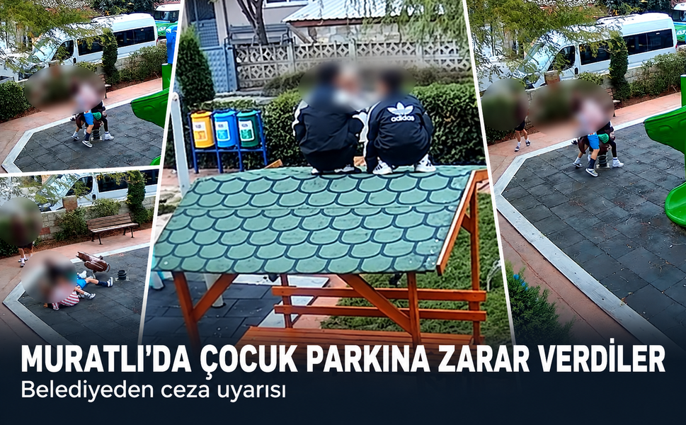 Muratlı'da çocuk parkına zarar verdiler! Belediyeden ceza uyarısı