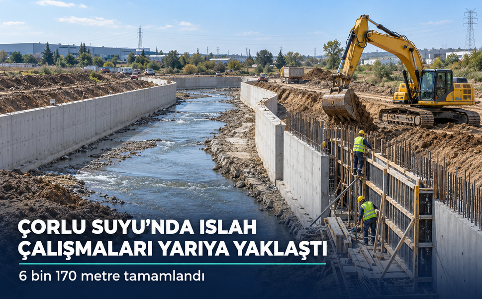 Çorlu Suyu Islah Projesi’nde çalışmalar yüzde 50’ye yaklaştı