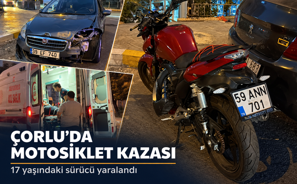 Otomobil ile çarpışan motosikletin sürücüsü yaralandı