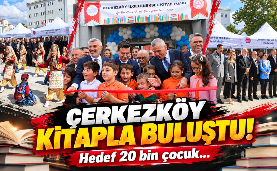 Çerkezköy kitapla buluştu! Hedef 20 bin çocuk