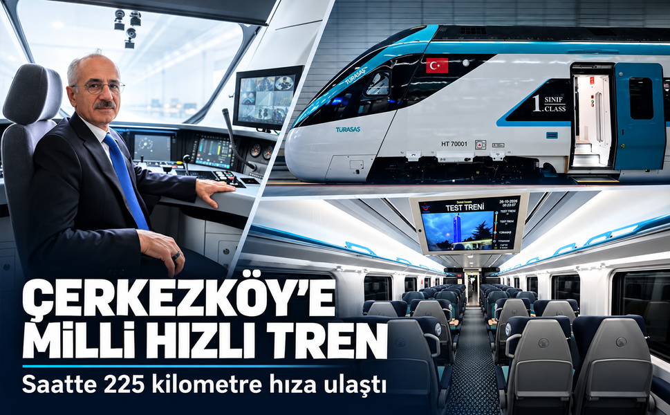 Çerkezköy'e Milli Hızlı Tren! Saatte 225 kilometre hıza ulaştı