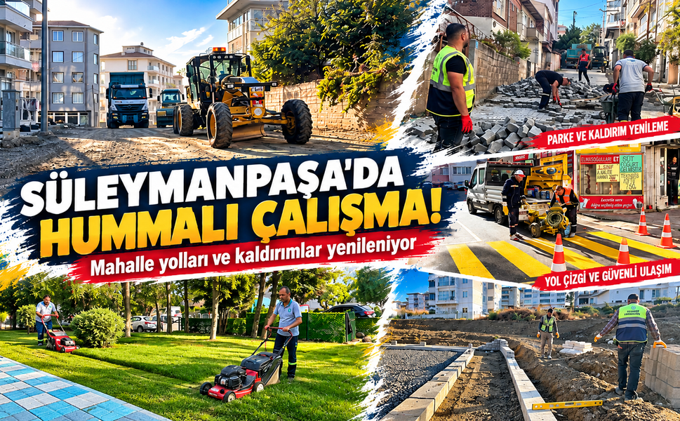 Süleymanpaşa'da hummalı çalışma! Mahalle yolları ve kaldırımlar yenileniyor