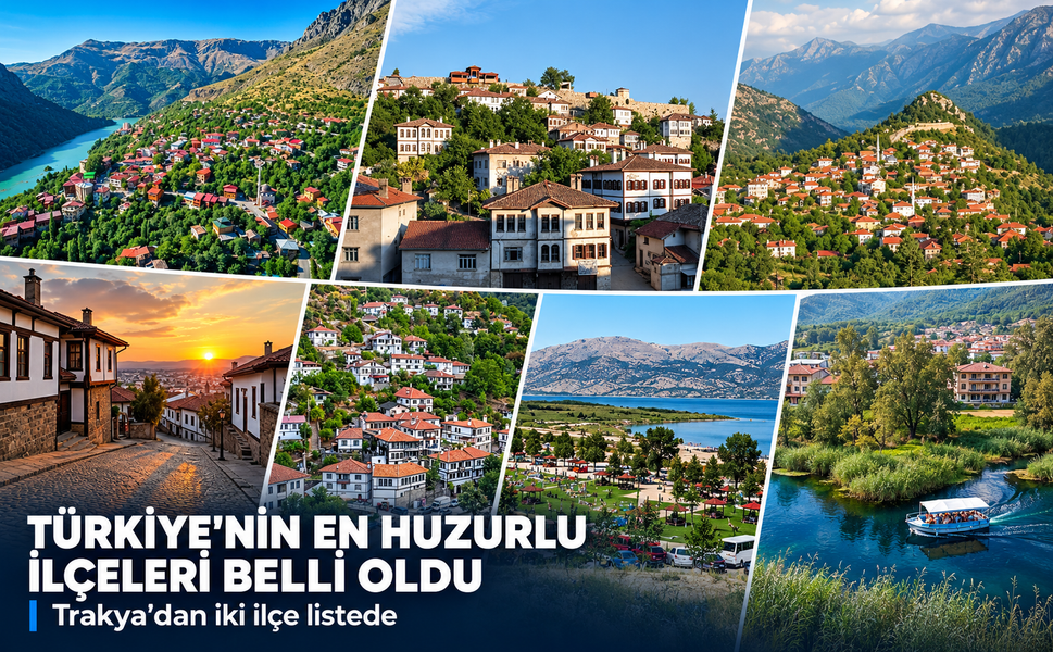 Türkiye'nin en huzurlu ilçeleri belli oldu! Trakya'dan iki ilçe listede