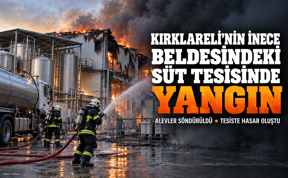 Kırklareli'nin İnece beldesindeki süt tesisinde yangın