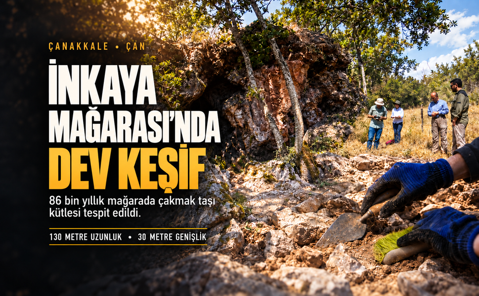 İnkaya Mağarası'nda 130 metre uzunluğa ve 30 metre genişliğe sahip çakmak taşı kütlesi tespit edildi