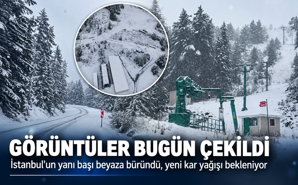 Görüntüler bugün çekildi!  İstanbul'un yanı başı beyaza büründü, yeni kar yağışı bekleniyor