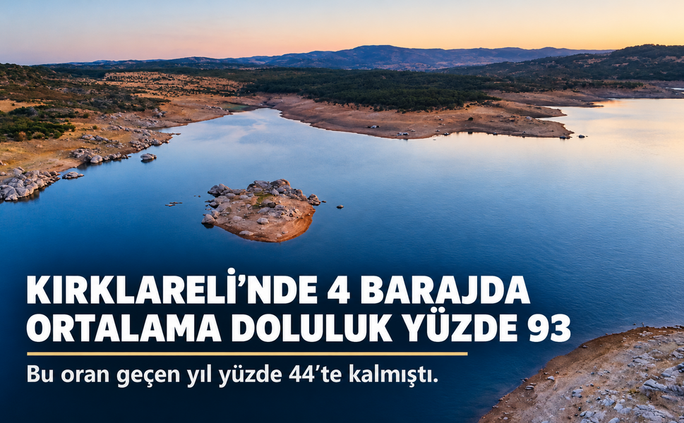 Kırklareli'nde barajlarda yüzler gülüyor: Doluluk yüzde 93'e fırladı