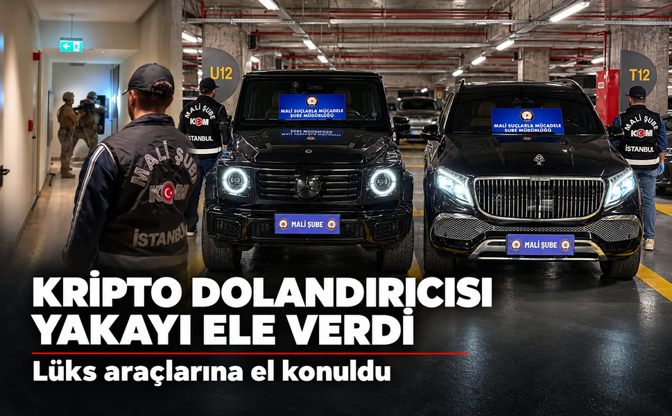 Kırmızı bültenle aranan kripto dolandırıcısının lüks araçlarına el konuldu