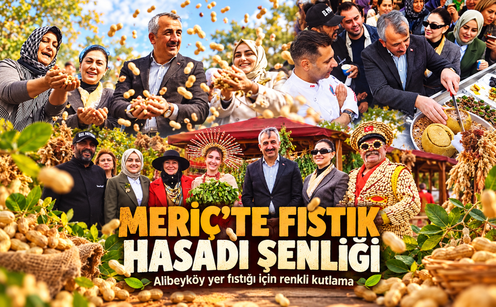 Edirne'de Meriç Alibeyköy Fıstık Hasadı Şenliği düzenlendi