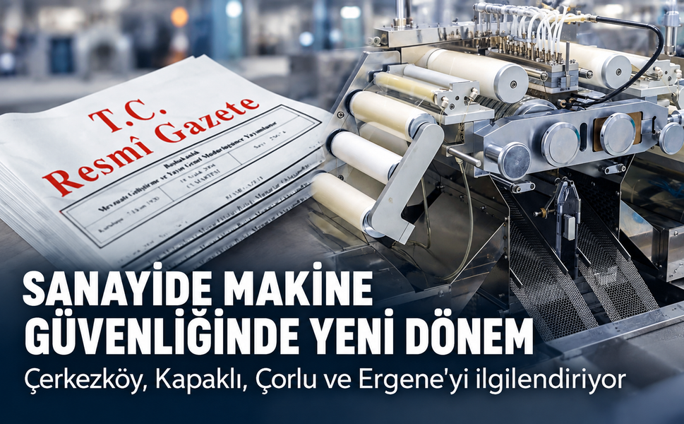 Sanayide makine güvenliğinde yeni dönem! Çerkezköy, Kapaklı, Çorlu ve Ergene'yi ilgilendiriyor