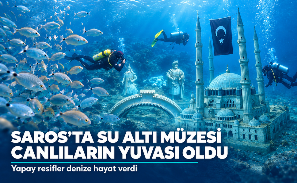 Saros Körfezi’nde batırılan yapay resifler, su altı canlılarının yaşam alanı oldu