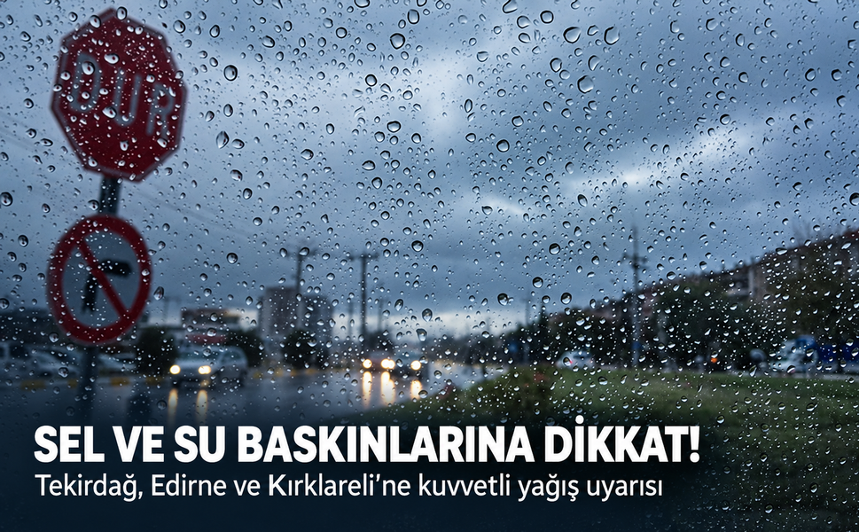 Tekirdağ, Edirne ve Kırklareli'ne kuvvetli yağış uyarısı! Sel vu su baskınlarına dikkat